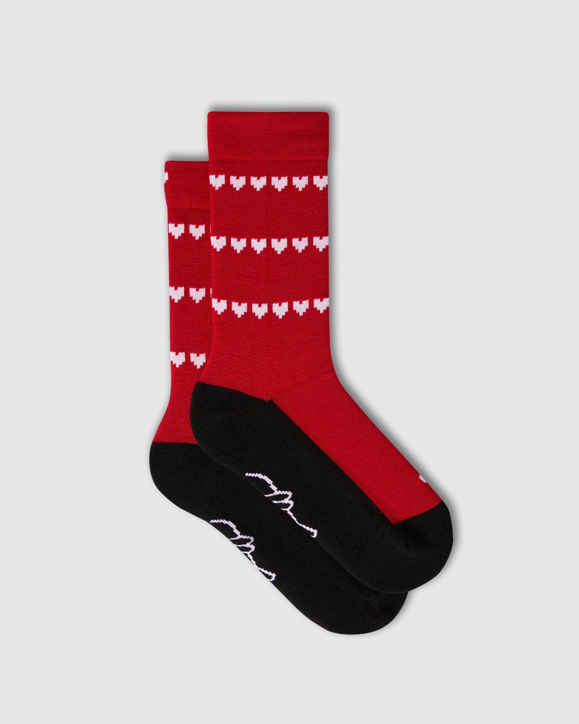 #MERINO HEART RED