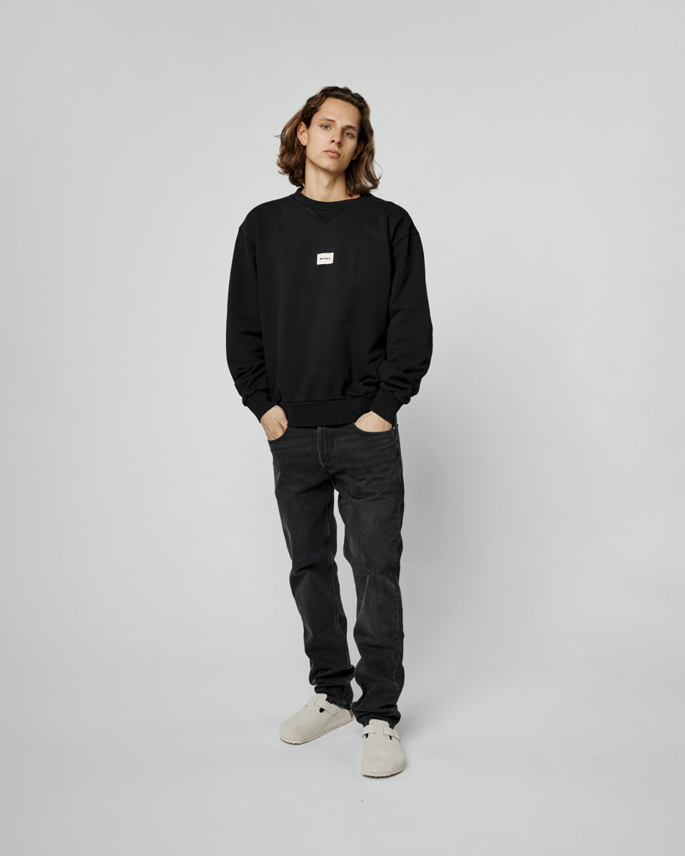 #CREW NECK CLASSIC LOGO BLACK