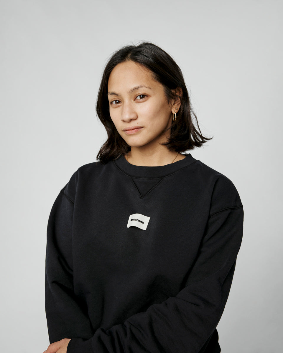 #CREW NECK CLASSIC LOGO BLACK