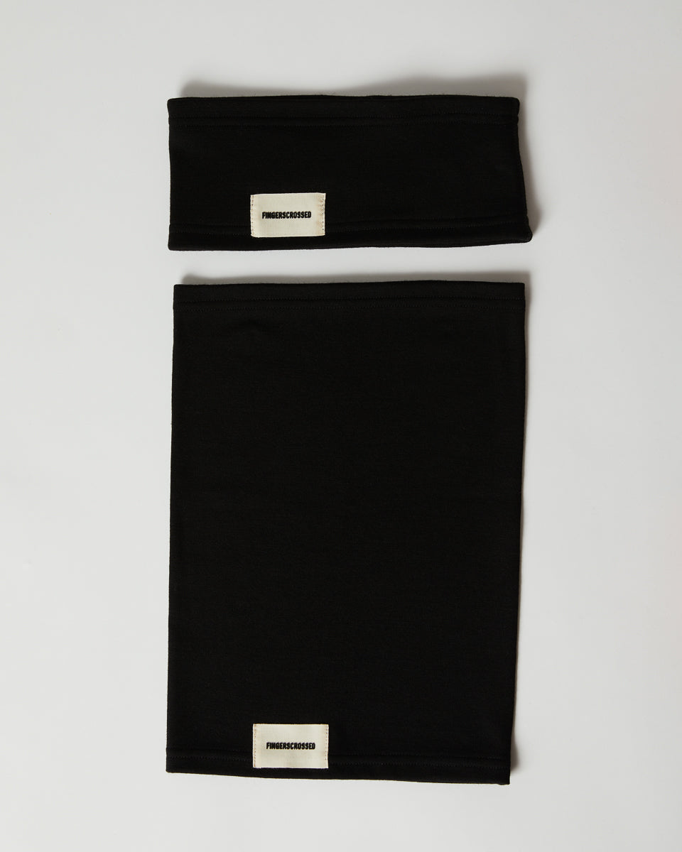 #2 SET HEADBAND + TUBE SCARF BLACK