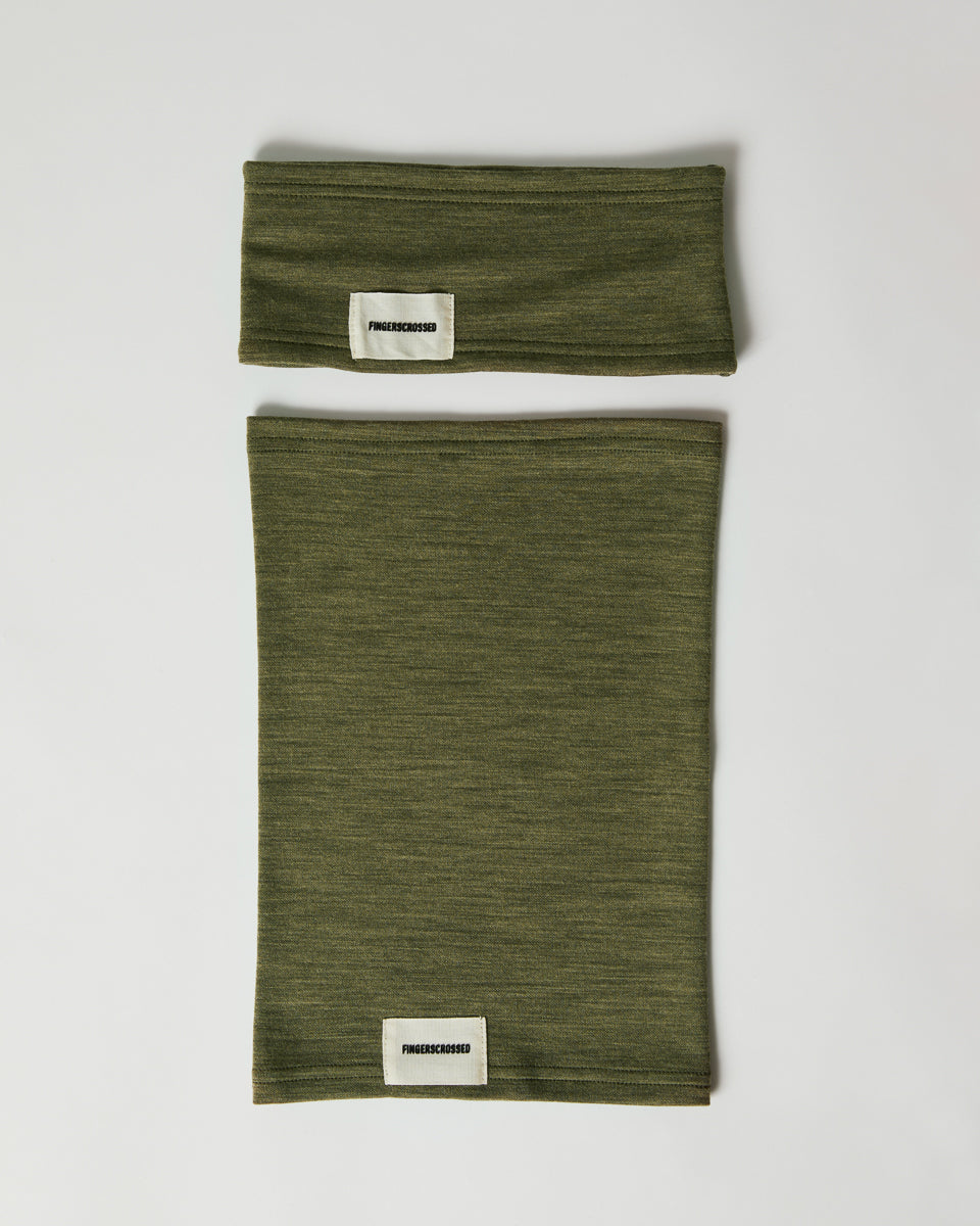 #2 SET HEADBAND + TUBE SCARF OLIVE
