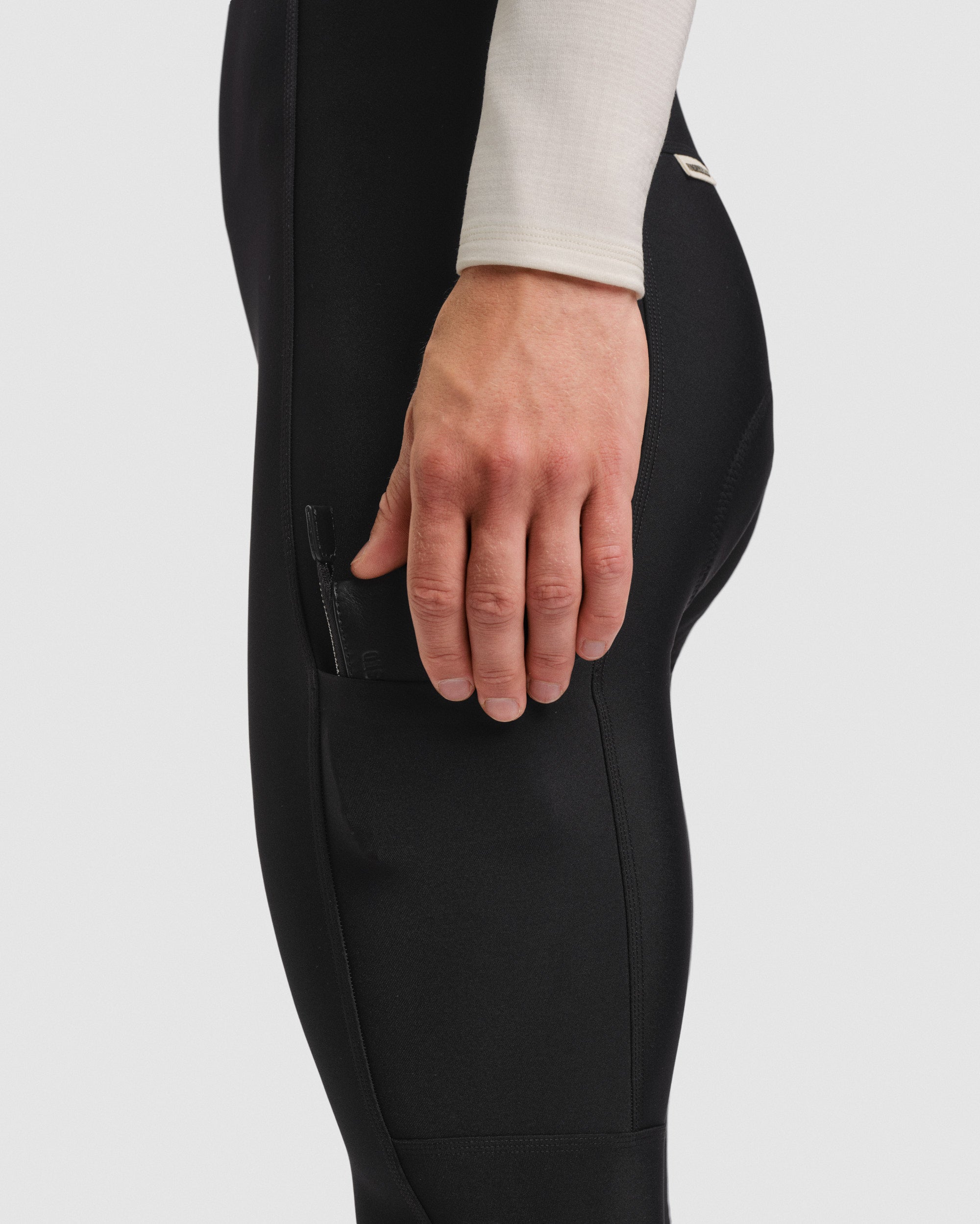 #ROAD BIB LONG THERMAL MEN BLACK