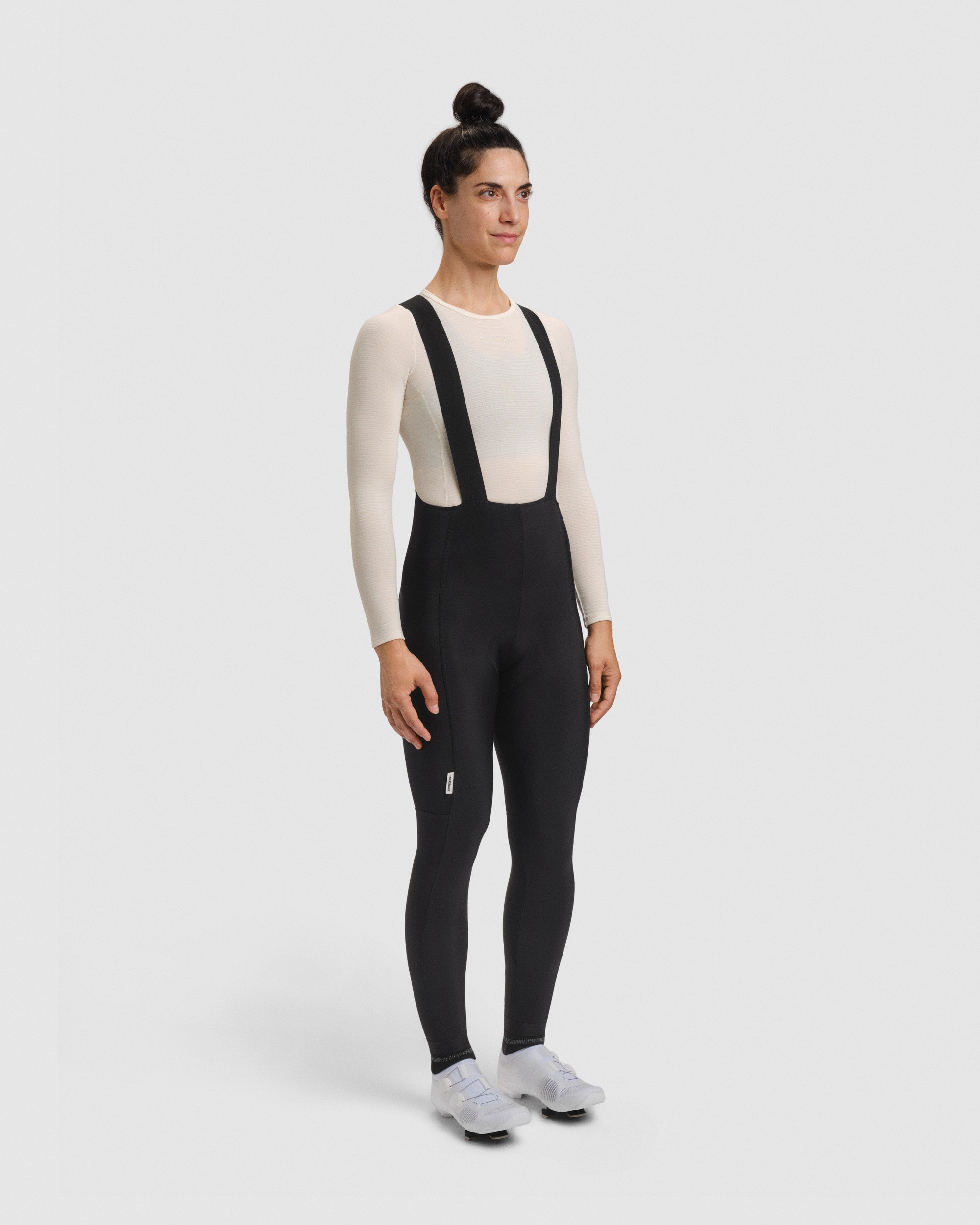 #ROAD BIB LONG THERMAL WOMEN BLACK