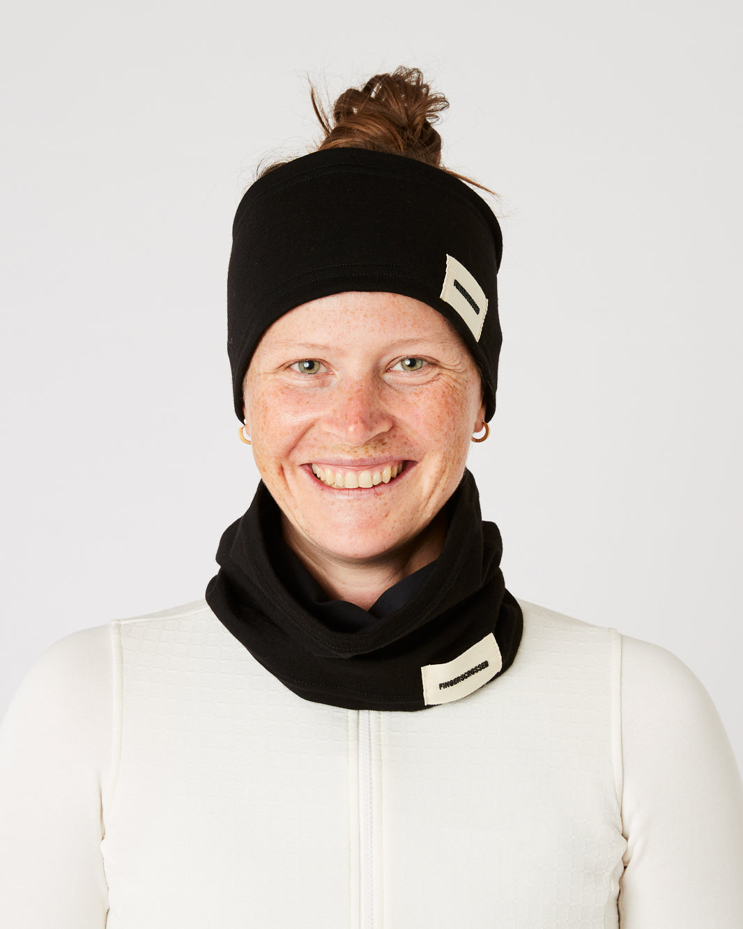 SET HEADBAND TUBE SCARF BLACK