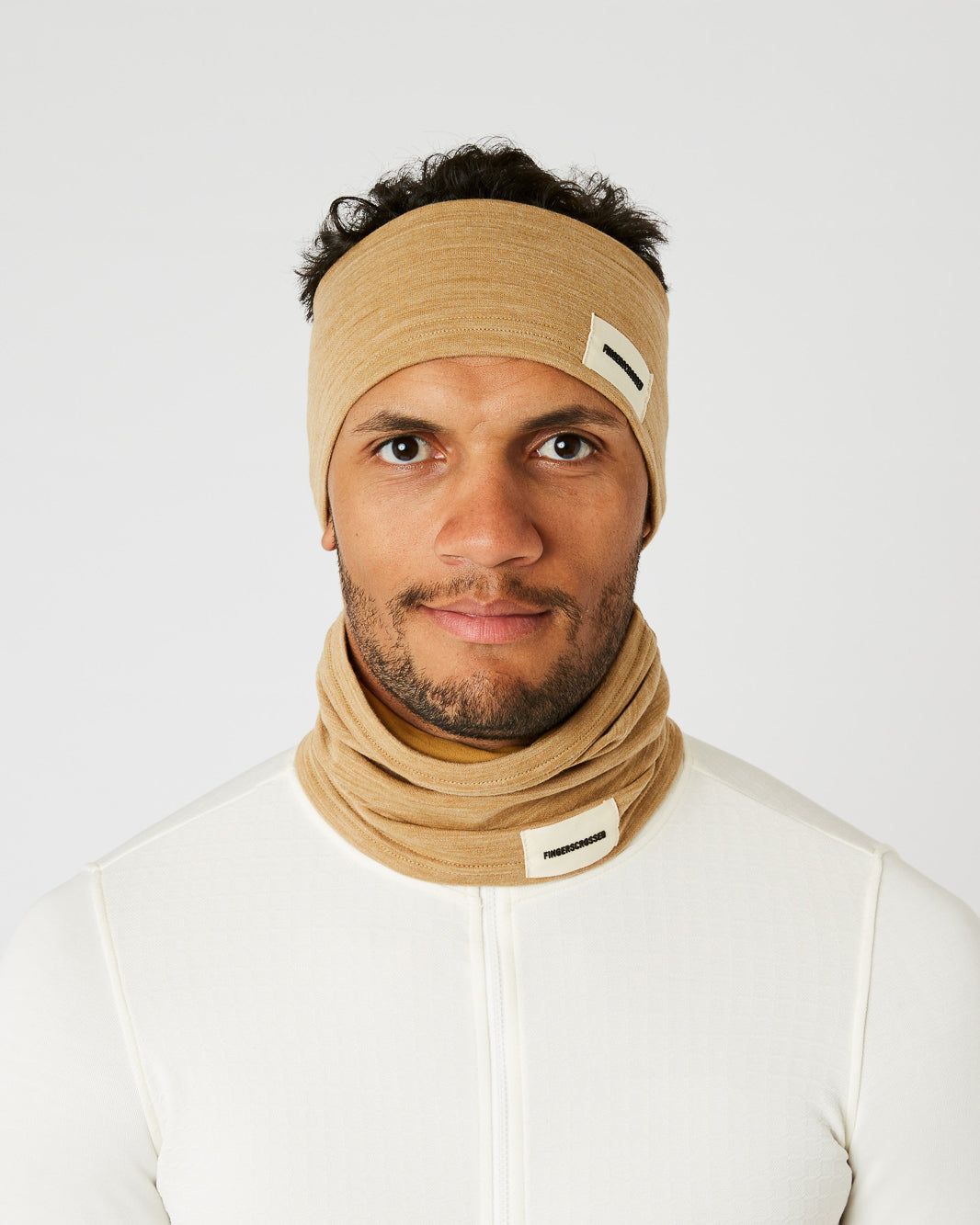 #2 SET HEADBAND + TUBE SCARF CAMEL